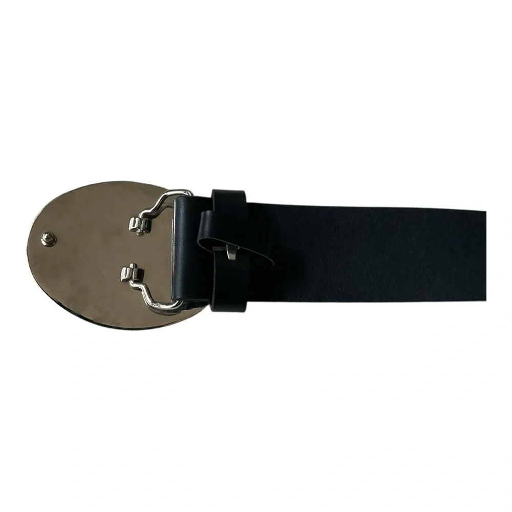 Retro Rainbow Rhinestone Buckle Black Belt XL – Statement Pride Accessory